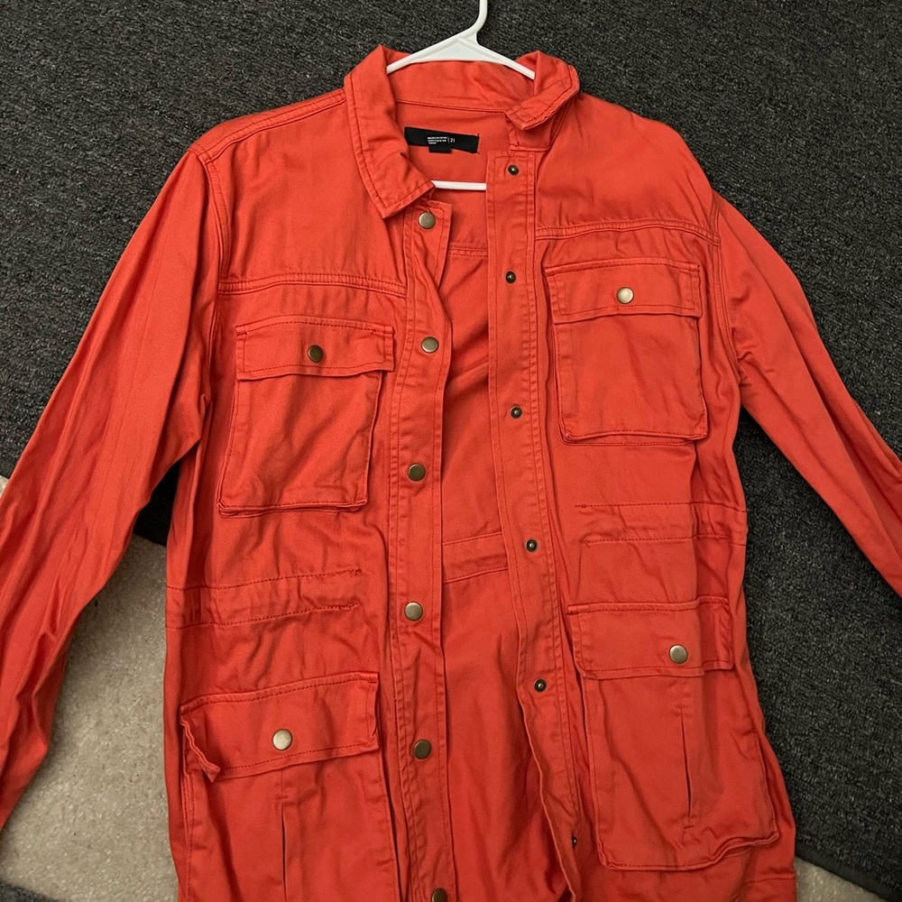 Orange Vest Jean Jacket